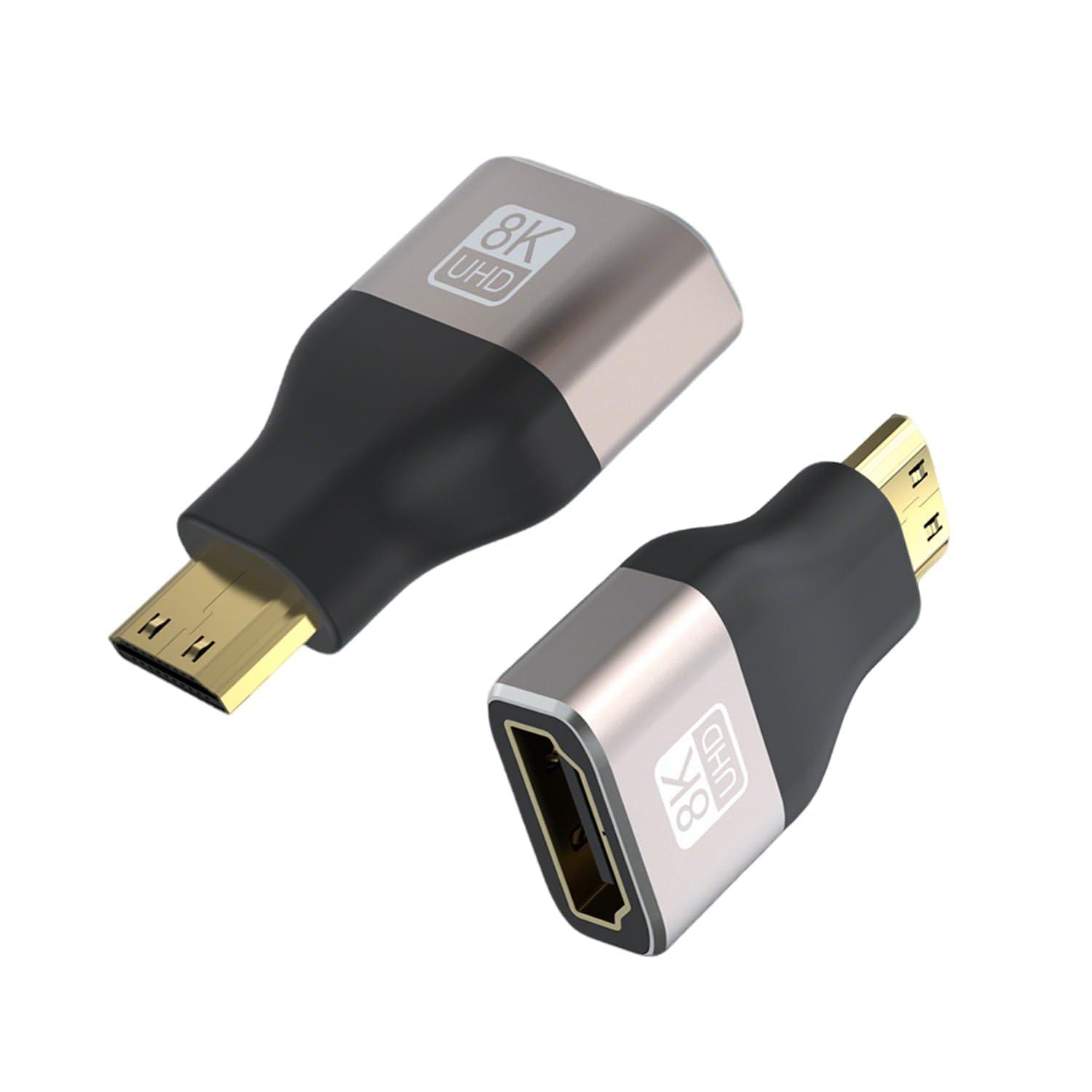 Adaptadores mini HDMI a HDMI, paquete de 10, adaptador bidireccional de alta velocidad 8K HDMI hembra a mini HDMI macho de 48 Gbps con 8K a 60Hz, 4K a 144Hz, compatible con monitor portátil