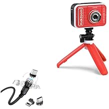 BoxWave Cable Compatible with VTech KidiZoom Creator Cam - MagnetoSnap AllCharge Cable, Magnet Charging Cable USB Type-C Micro USB - Jet Black