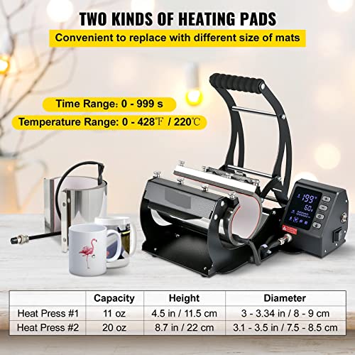 Prensa térmica para tazas 11oz y 20oz con pantalla LCD miniatura 3