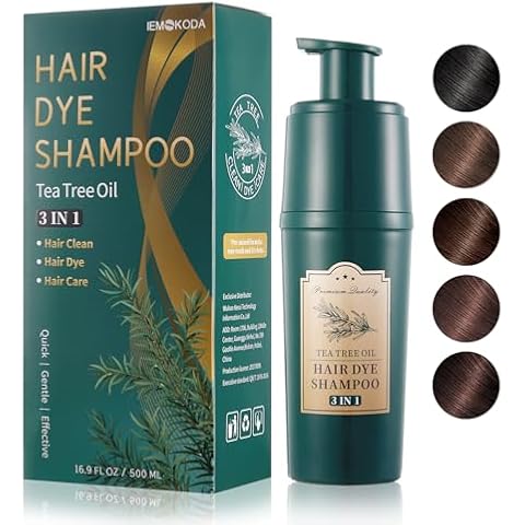 Agthyuve Hair Dye Shampoo 16.9 Fl Oz, Black Hair Dye, Tea Tree Shampoo for Men & Women, Hair Color Shampoo, Safe & Professional, Hair Dye Shampoo 3 in 1 (Black) Cover