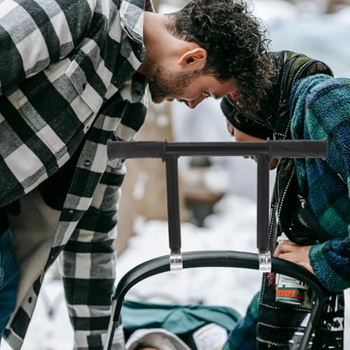 MUCKLILY Kinderwagen Fahrradlenkerverlängerungen Befestigung des Kutschengriffs Fahrrad Lenker verlängerung Universelle Armlehnenhalterung Rostfreier Stahl Black