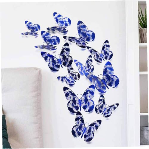 YARNOW 24pcs Pegatinas de Mariposas Removibles para Pared miniatura 6