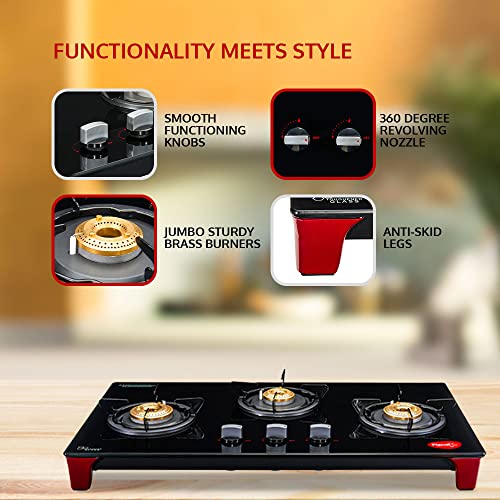 Pigeon by Stovekraft Infinity LPG Gas Stove 3 Burner Manual Ignition