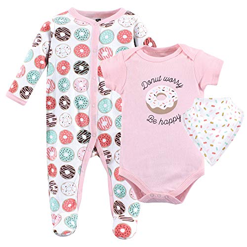 Image of Hudson Baby Unisex Cotton Sleep and Play, Bodysuit and Bandana Bib Set
