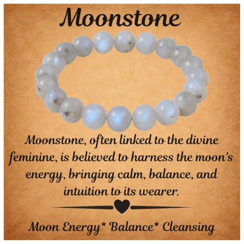 Image of ANAYA AGATE Healing Crystal Bracelet for Women and Men - 8mm Round Beaded Bracelet for Men and Women - Unisex Stretchy Gemstone Bracelet for Healing and Protection