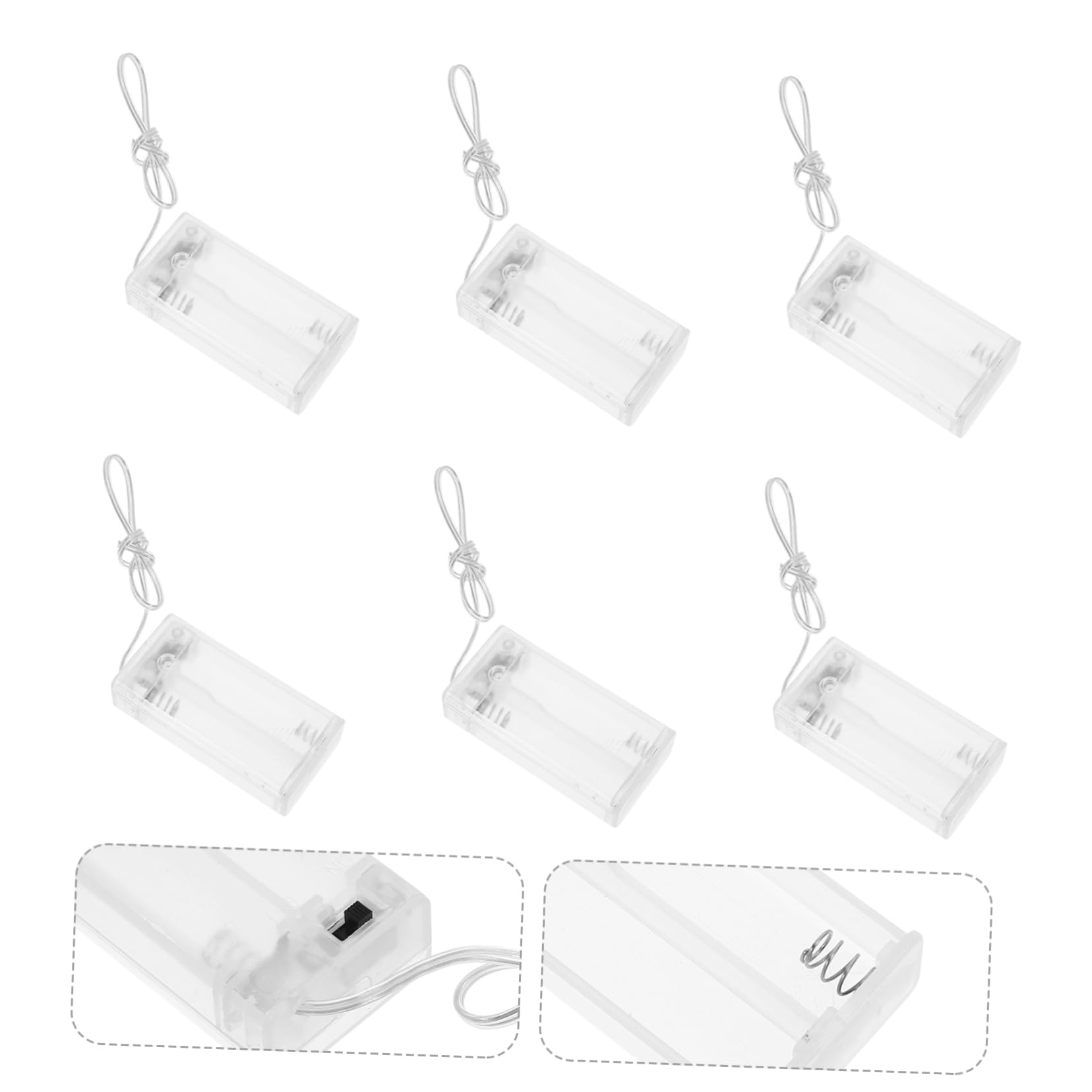 BESPORTBLE 4 Sätze Lichterketten-batteriekasten Batteriegehäuse Aus Kunststoff Leerer Batteriehalter Aa-batteriegehäuse Batteriefach Praktischer Batteriehalter Transparent Abs 10 Stück * 4