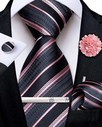 Image of DiBanGu Silk Zipper Ties for Men, Formal Pre-tied Necktie | Adjustable Tie,6PCS,Various Design Styles,Jacquard Woven,Skin-friendly,Practical Gift,Great for Wedding Party,Business Formal