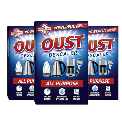3 x 3 sachets Oust All Purpose Descaler for Kettle and Iron - Eco-Friendly Formula | Kettle Descaler Sachets Included | Effective Limescale Remover and Cleaner