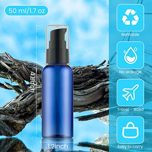 RAYNAG 5 Pack Empty Refillable Plastic Pump Bottle Ideal for Lotion Cream Essential Oil Travel Small Container,50ml/1.7oz3