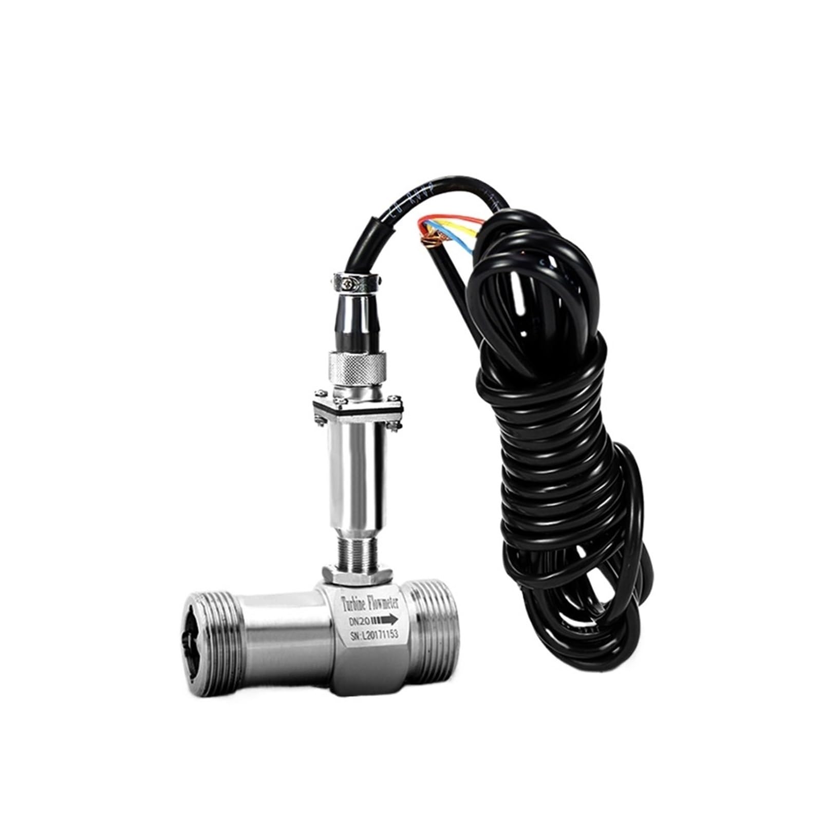 Turbinen-Durchflussmesser-Sensor Wasser Flüssigkeit Pulssignal SS304 Diesel Benzin Milch Alkohol Methanol Reines Wasser Durchflussmesser(DN20)