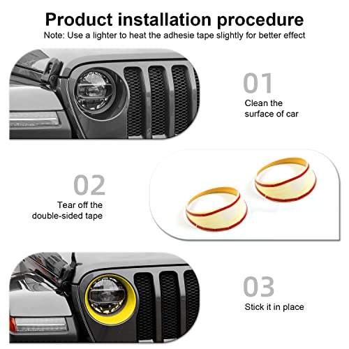 Image of CheroCar for JL Mesh Grille Grill Insert & Headlight Turn Light Cover Trim Exterior Accessories for Jeep Wrangler JL JLU 2018-2026 & Gladiator JT 2020-2026
