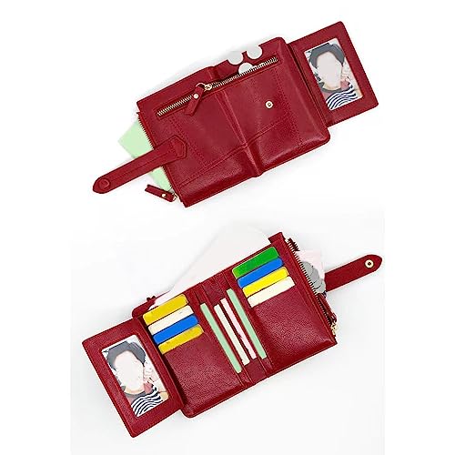 RFID Wallet Women, Small Portable Compact Leather Card Holder Wallet Zipper Coin Pocket Multi-Card Case and ID Window Slim Walle for Purse Ladies Girls Travel Business Work Shopping Office3