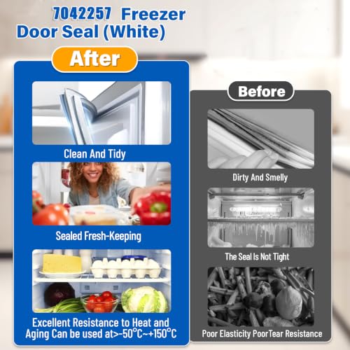 Image of Upgraded 7042257 Refrigerator Door Gasket Replacement Compatible with Subzero 542 642 680 685, 67.5″x23.5″ 7010586 Fridge Gasket Replace 3212180 3211660 701058 WLF7042257 Freezer Seal