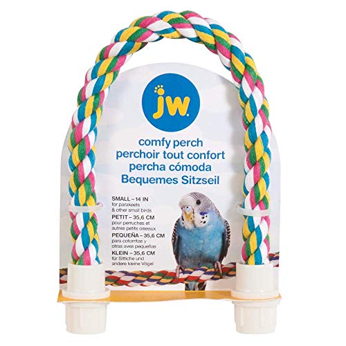 Image of JW Pet Comfy Perch For Birds Flexible Multi-color Rope, Small - 14 inch Length
