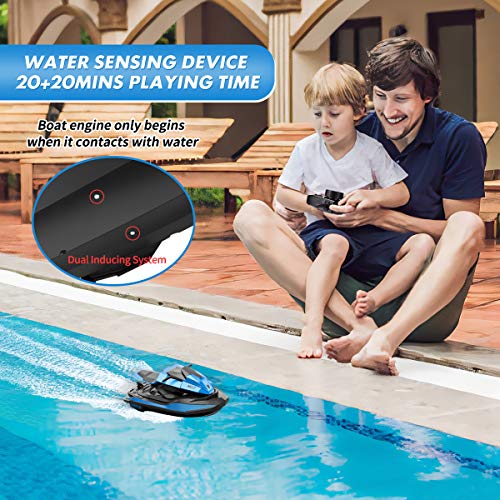 JJRC Remote Control Boats Motorcycle for Pool and Lake, 2.4GHz Speedboat for Kids with 2 Batteries 40mins Playing Time, Low Battery Reminder, RC Boat Toy for Kids(Green) - Thumbnail 4