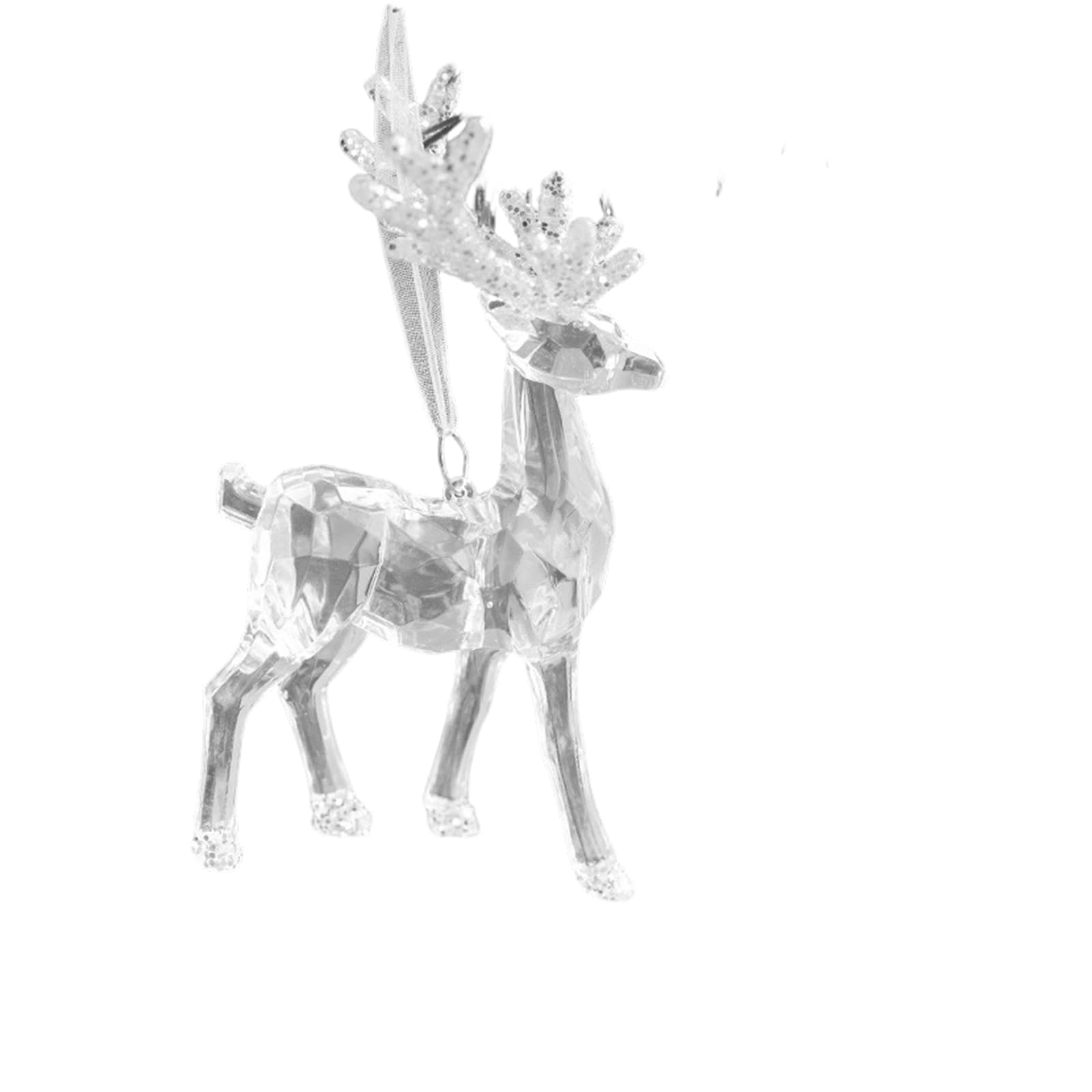 Tsophreniq Holiday Parties Decors Shatterproof Clear Ornament with Multiple Festival Shape Snowflake Reindeers Angelic Charm Glittering Acrylic Holiday Decorations