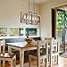 LOG BARN Farmhouse Chandelier, Pendant Lighting for Kitchen Island in Distressed Wood and Black Metal Finish, Ceiling Hanging Fixture for Dining Room