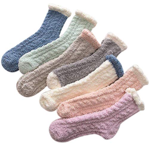 Invierno Piso Medias Antideslizantes, NALCY 7 Pares de Calcetines Mullidos de Mujer, Calcetines Mullidos, Calcetines Gruesos Para el Hogar, Para el Invierno Calcetines Termicos Cover