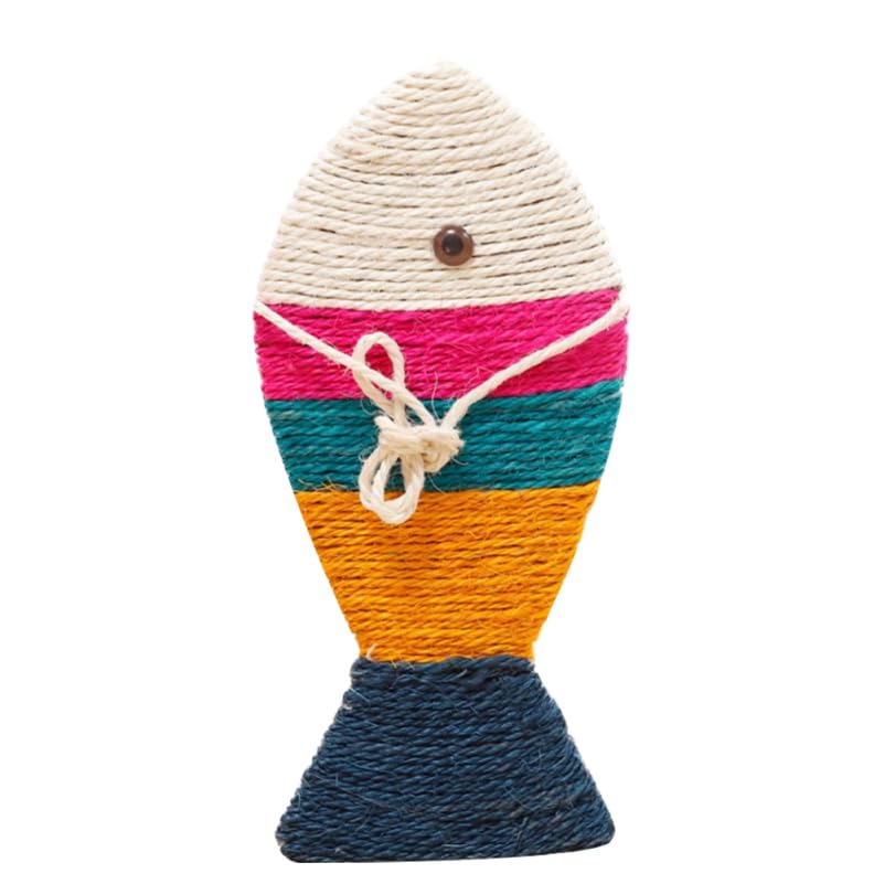 Gadpiparty Fish Shaped Cat Scratching Board Multi Colour Sisal Pad for Cats and Kittens Indoor Claw Grinding Scratching Mat to Protect Furniture and Entertain Pets