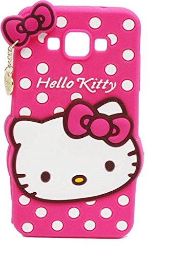 Saiarth StylesSaiarth Styles Cute Hello Kitty with Pendant Soft Silicone Designer Printed Back Cover for Samsung J2 (Pink)(Pck-1)-44