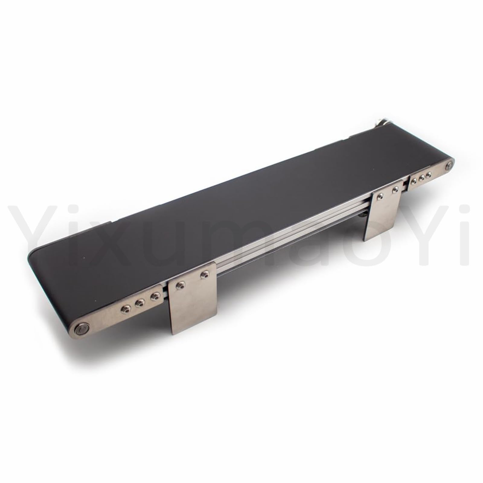 Generico Nastro Trasportatore Elettrico da Tavolo, Mini Trasportatore Automatico, Nastro Trasportatore Antistatico in PVC per la Produzione Automatizzata,Black-10x50cm