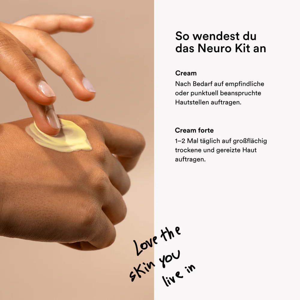 Neuro Kit | Feuchtigkeitscreme Set für trockene & empfindliche Haut | Cream & Cream forte | Gesichtscreme & Körpercreme | Mit Neem-Wirkstoffkomplex NEEMAVERA® | Intensive Hautpflege