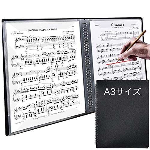 お絵かきフォルダ/楽譜ファイル A4 ファイル 書き込可能 アイプロテクション カキコ ジャバラホルダー 書き込める楽譜ファイル｜キングジム