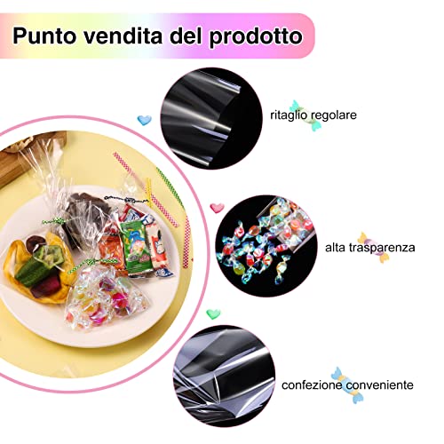 ADAKEL 100 Pezzi Sacchetti Trasparenti per