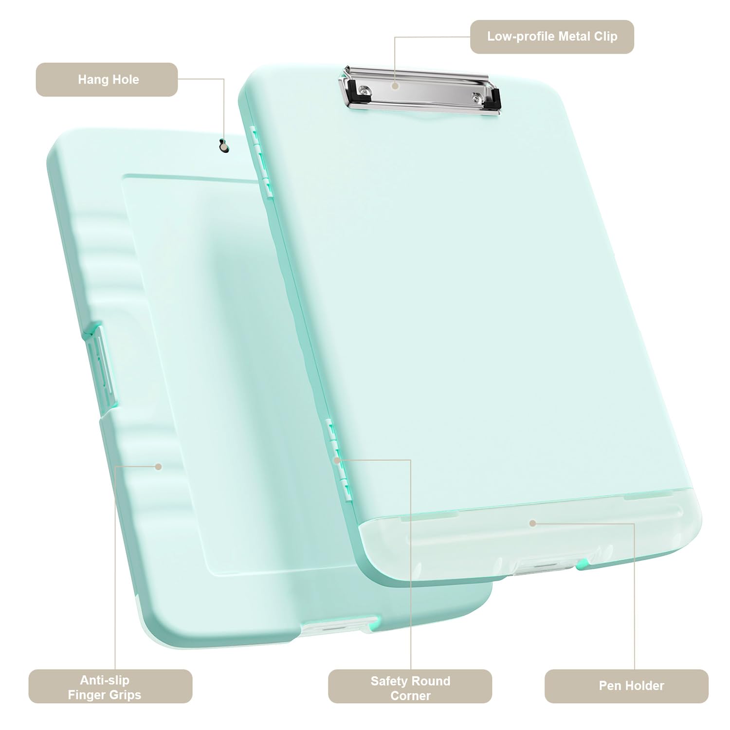 Piasoenc Clipboard with Storage, 8.5x11 Storage Clipboards with Pen Holder and A4 Legal Paper Folder, Heavy Duty Plastic - Image 2