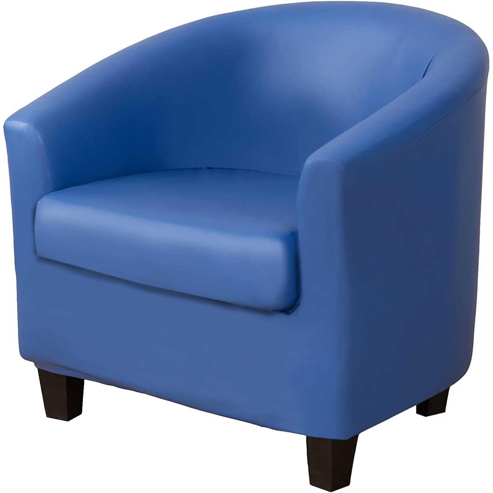 Leomix Waterproof Tub Chair Covers with Cushion Cover, PU Stretch Club Chair Slipcover Furniture Protector, for Bar Counter Living Room,G