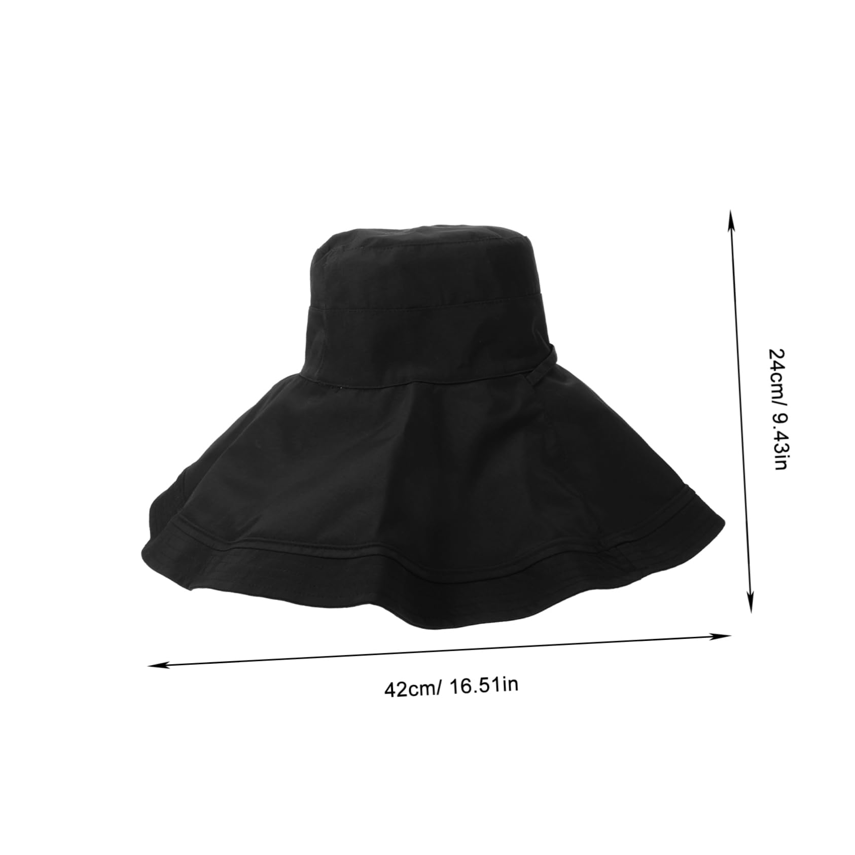Sombrero de ala Ancha Sol para Mujer Negro Plegable UV