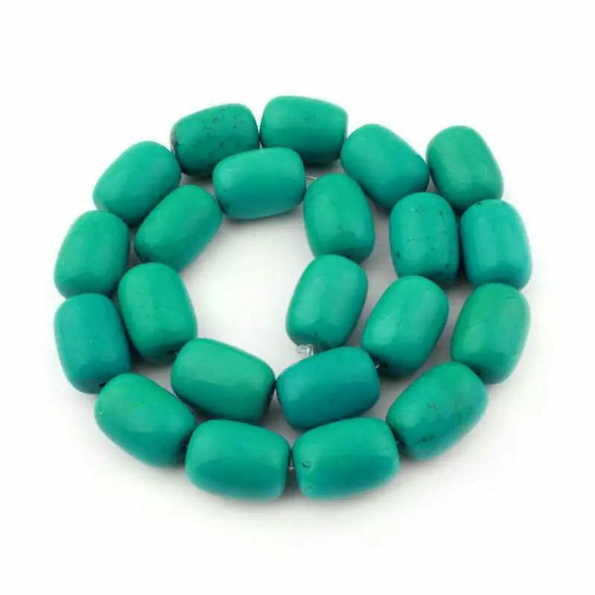 Cuentas de turquesa natural en forma de columna para hacer collares, bisutería, espaciador de 15 pulgadas, cuentas sueltas para bricolaje, 8 x 12 mm, 10 x 14 mm, 12 x 16 mm-13 x 18 mm, color azul.