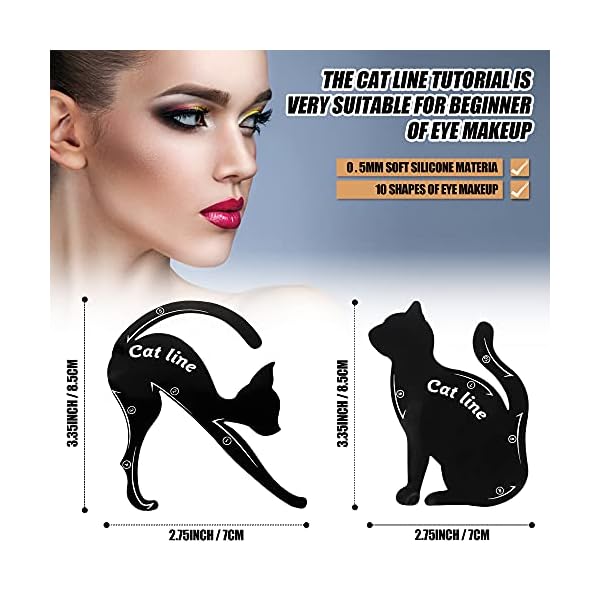 Eye Makeup Moulds Kit Includes Eyeliner Stencil Pads, Eyebrow Applicators Template Plate, Eyeshadow Stencil Stickies…