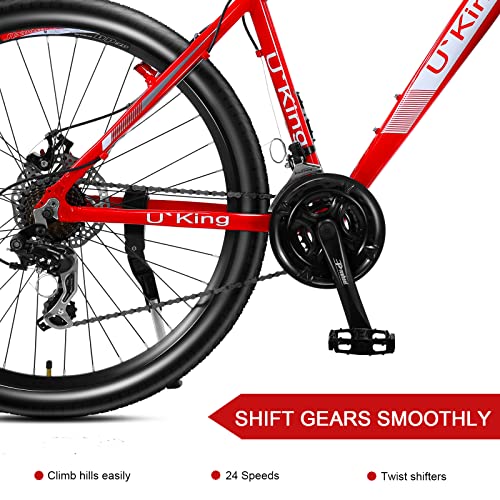 Tchbk Mens Aluminum Mountain Bike for Adult Men & Women, U`King 26 Inch