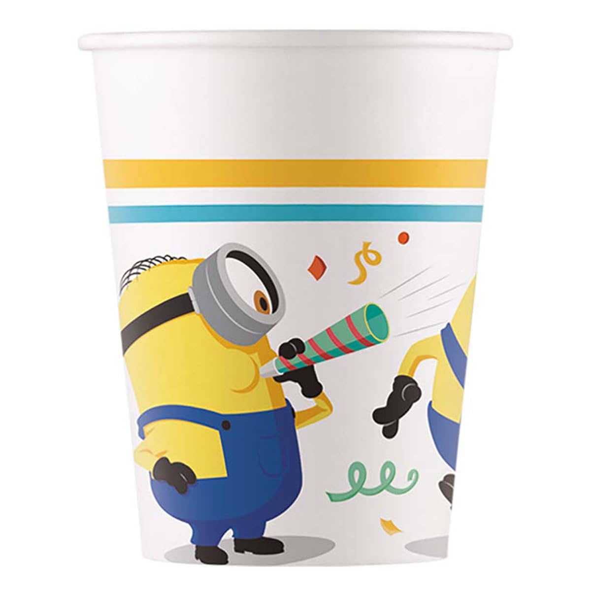 Procos Multi-Coloured 93512 Party Cups Minions Rise Of Green Maximum Capacity 200 Ml Pack Of 8 Disposable Paper Cups For Children's Birthday Party Tableware Fsc® Mix