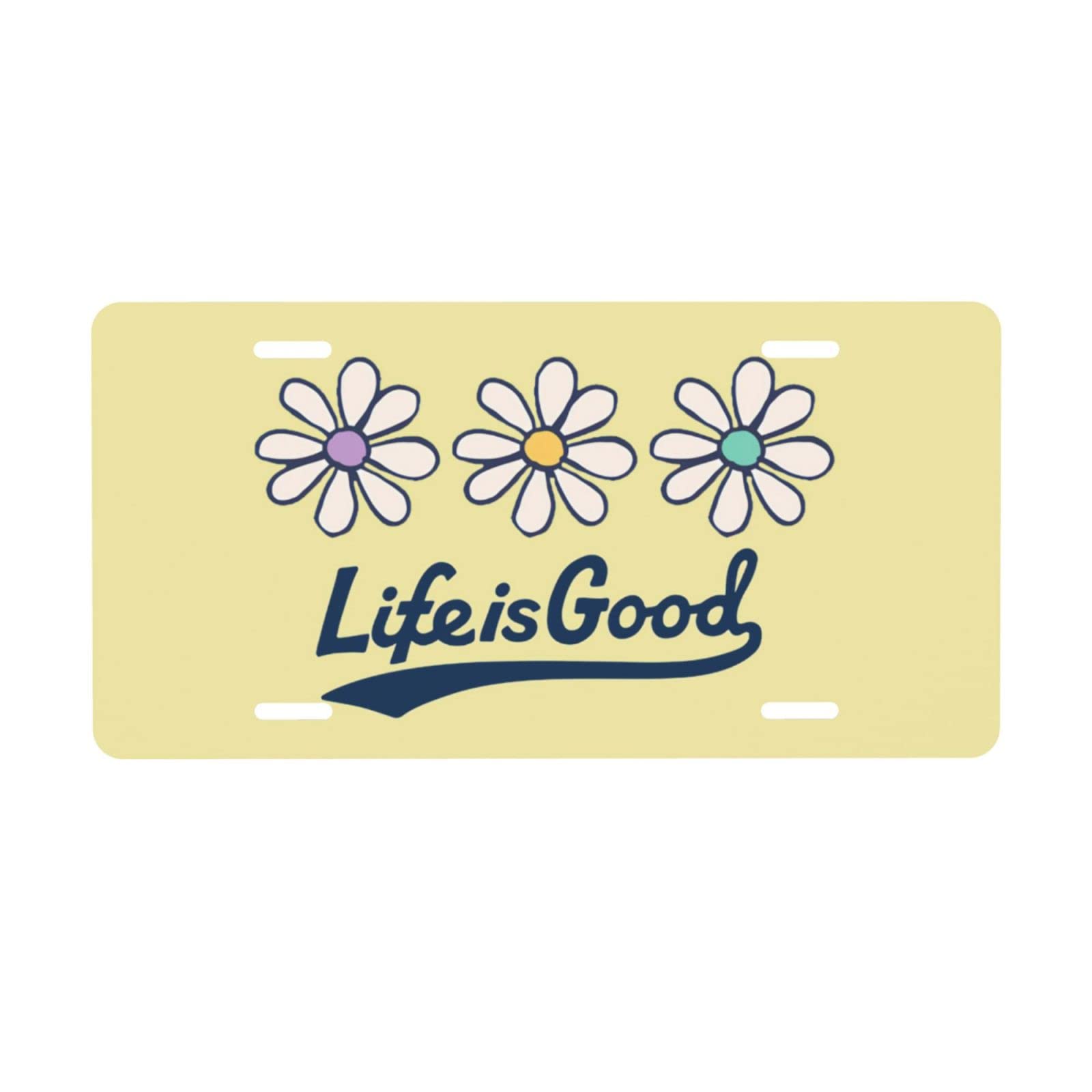 Life is So So Good and We Love Life Front License Plate Aluminum Decorative License Plates Funny Metal Car Plate 6"X12" Novelty Vanity Tag Cover with