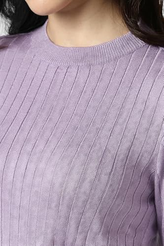 Image of Van Heusen Women's Round Neck Solid Knit Top|Full Sleeve Casual winterwear