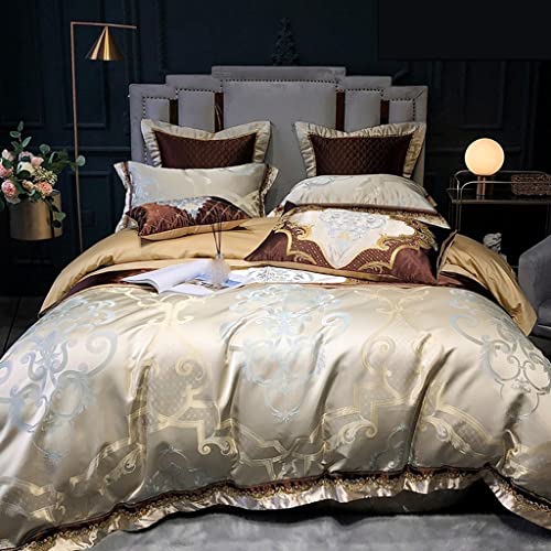 Parure de lit satin jacquard champagne douce pour protéger la peau et embellir vos nuits