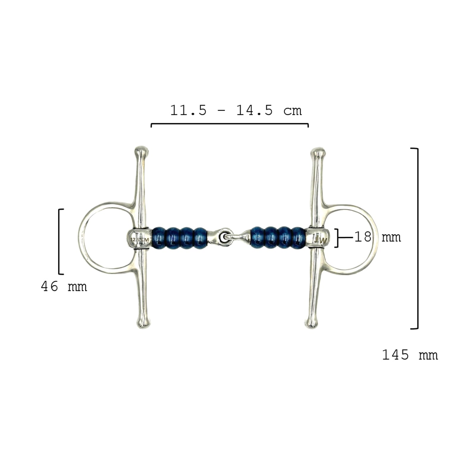 ES0168 JW Knebeltrense Sweet Iron Cherry Roller Einfach Gebrochen, 13.5 cm