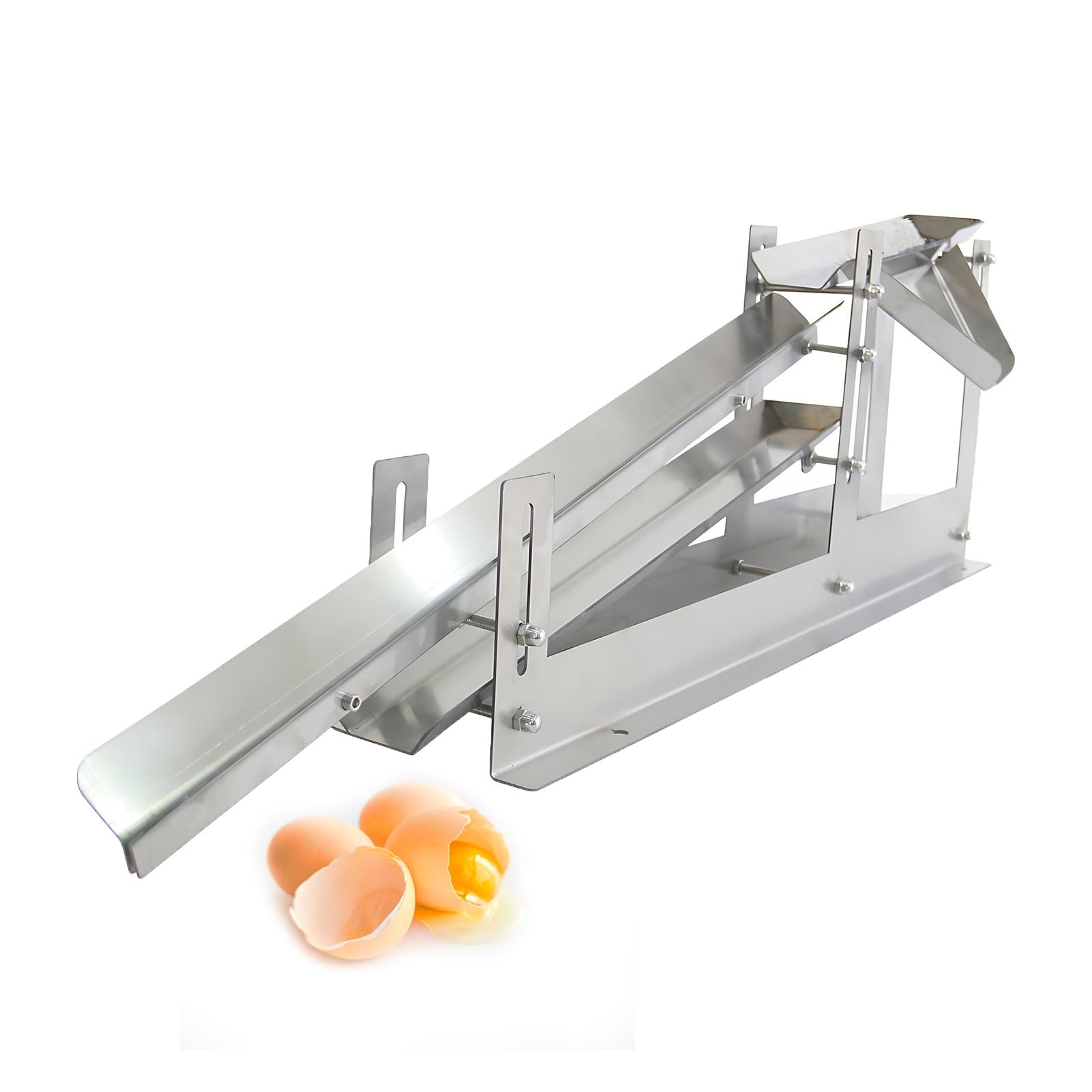 Separador de Huevos,Filtro Tamizado Industrial,Longitud Extendida,Separador de Claras,Bandeja Descarga,Acero Inoxidable 304,Metal Engrosado,Divisor de Yemas,Producción Catering