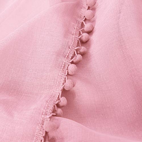Elegant Comfort Semi-Sheer Pom Pom Tassels Curtains, 2 Panels Set, with 2inch Rod Pocket - Image 4