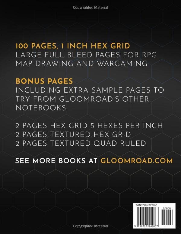 1 Inch Hex Paper: Hexagon Graph Notebook for RPG Map Drawing, Wargaming Terrain; 100 Large Hexagonal Grid Pages ; 1" Honeycomb Journal - Image 2
