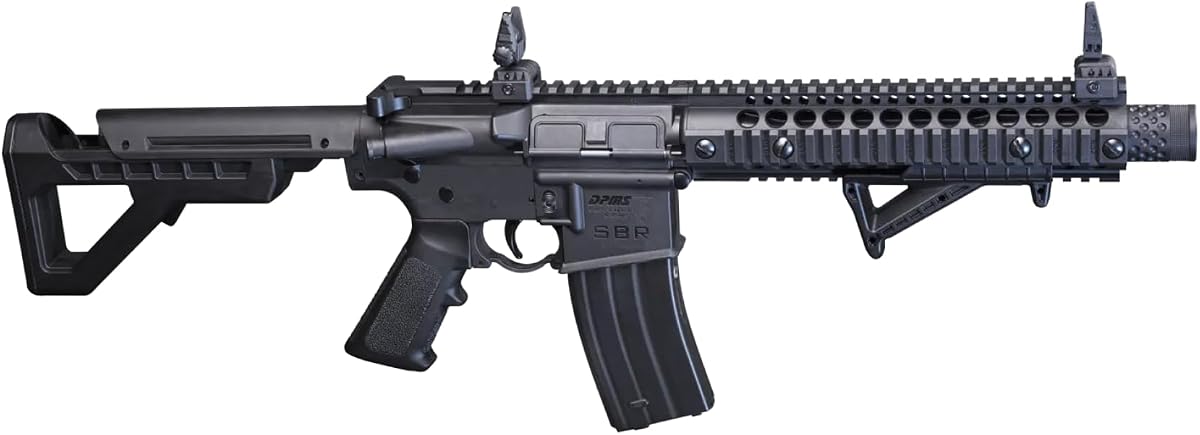 DPMS SBR CO2 BB Air Rifle - 25-Round Mag - 430 FPS - Black | Full/Semi-Auto Action - Adjustable Stock - Co2-Powered Bb Platform