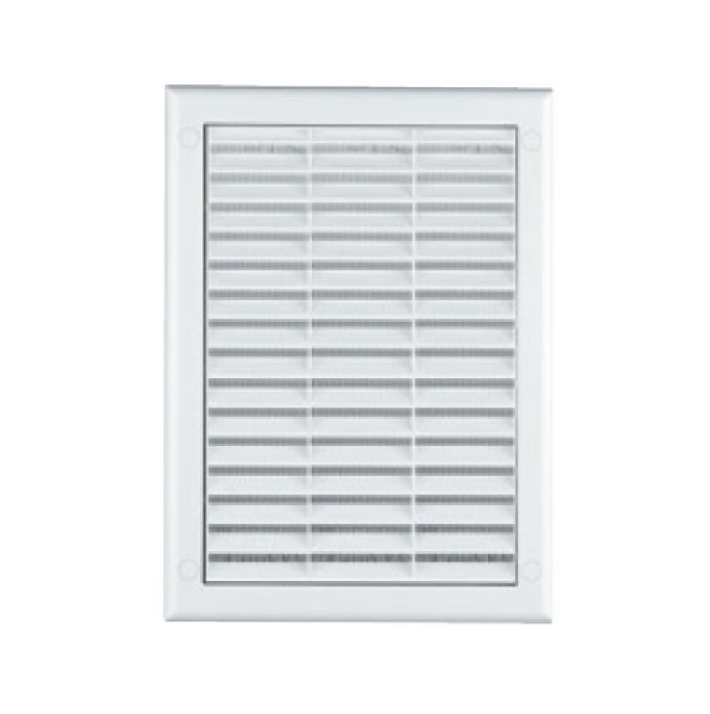 Armar Trading Ltd White Air Vent Grille 190Mm X 250Mm With Adjustable Shutter And Fly Screen/Net/Mesh 7.5"" X 10" Hit & Miss Ventilation Cover Grid Tk4 Size 7