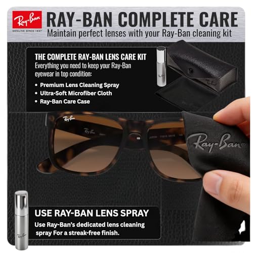 Image of Ray-Ban RB4165 JUSTIN CLASSIC Square Shape Sunglasses for Men with Official Eyewear Kit