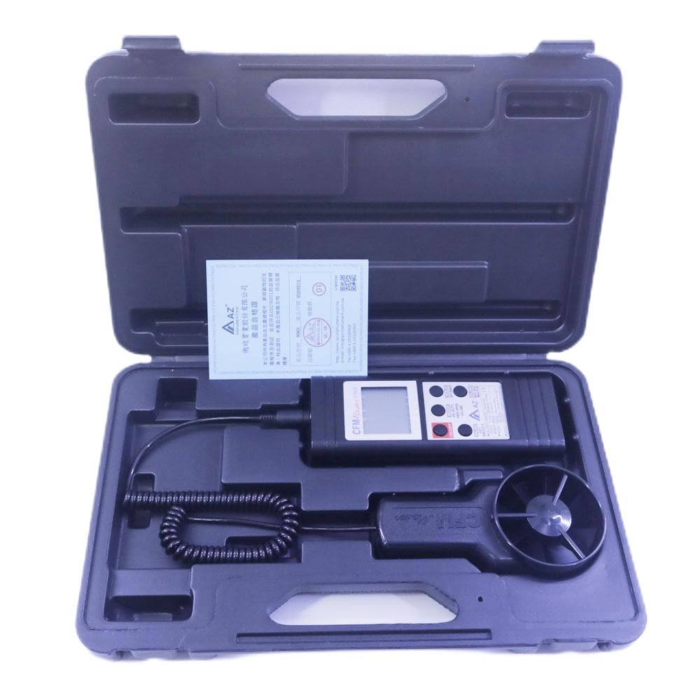 AZ8901 Digital Air Flow Meter Temperature 1M Cable Fan Anemometer FPM CFM Wind Speed Tester Air Velocity Meter 0.4~35 m/s