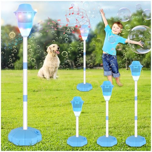 Audasi Candeeiro da máquina de bolhas, máquina de bolhas recarregável com luzes e música 47 polegadas altura ajustável até Bubble tocha jardim candeeiro Bubble Maker máquinas para festa de casamento