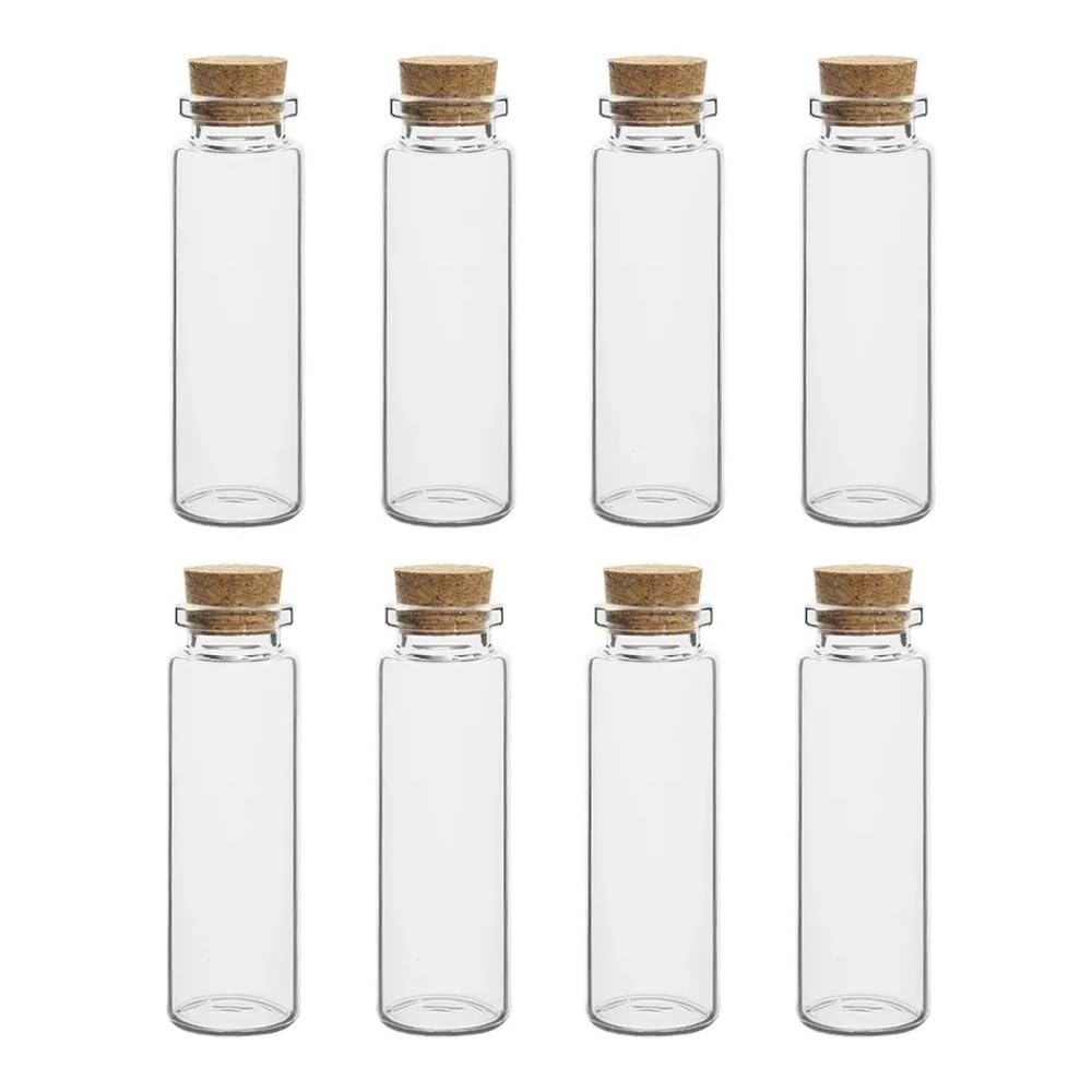 Loacea Decorative Glass Jar 10pcs Transparent Empty Message Wishing Bottles, Cork Stopper Glass for Wedding Party Decor(12ML*2.2 * 6CM)