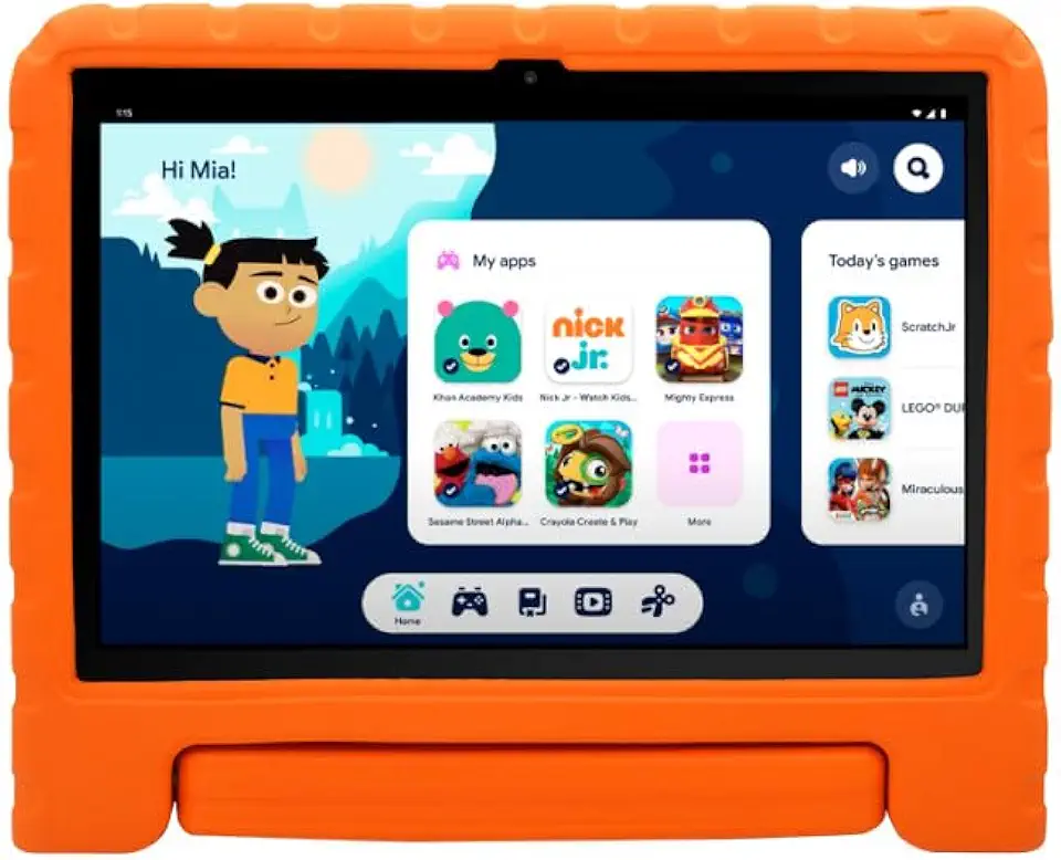Tablet Infantil Kid Pad Laranja com Controle Parental 6GB de RAM + 128GB + Tela 10.1 pol + Case - Octa Core - NB425
