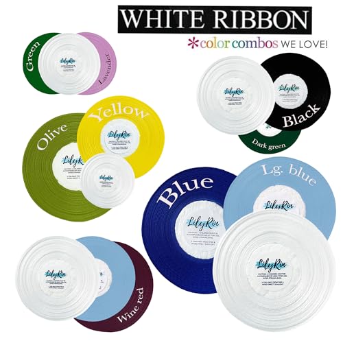 Image of White Ribbon 1 /4 Inches 36 Yards Satin Roll Perfect for Scrapbooking, Art, Wedding, Wreath, Baby Shower, Packing Birthday, Wrapping Christmas or Other Projects